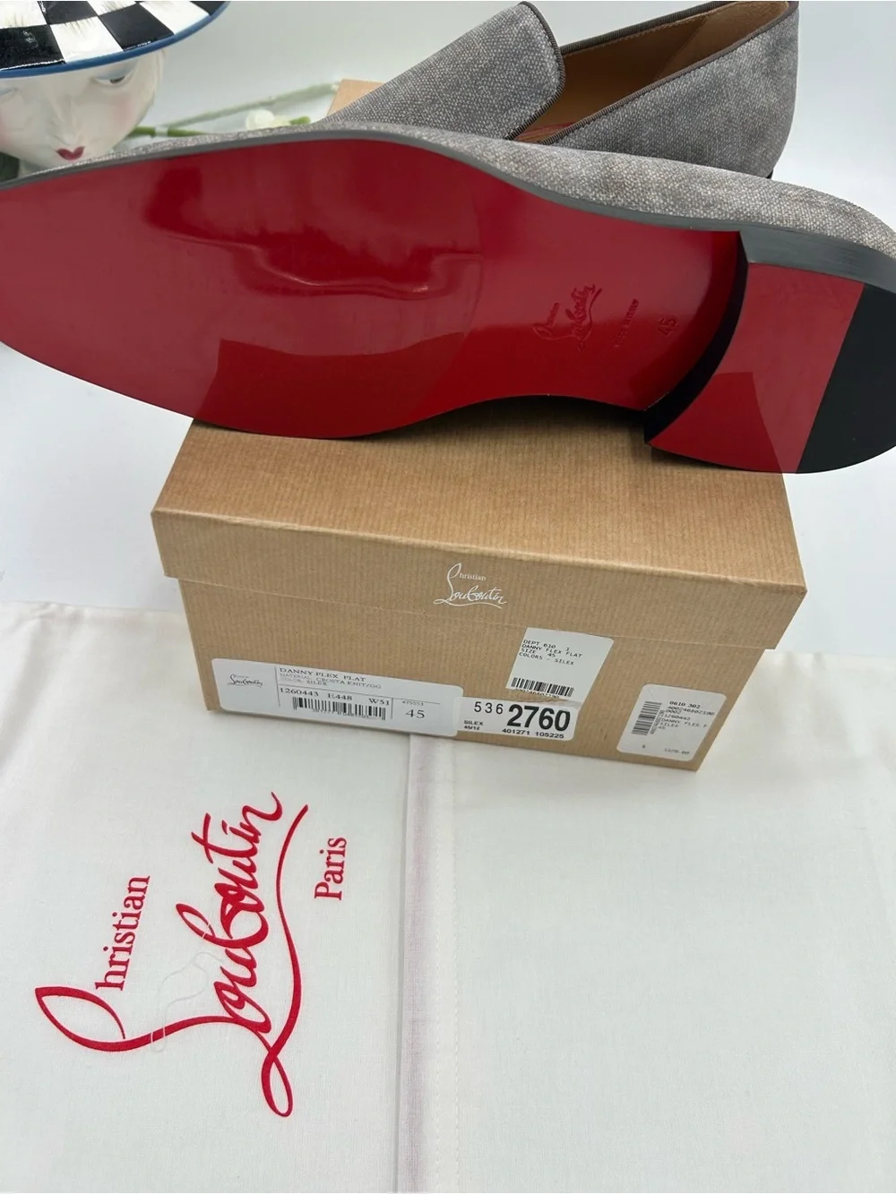 Men's Christian Louboutin, Danny, flat flex loafers size 45 made in Italy
